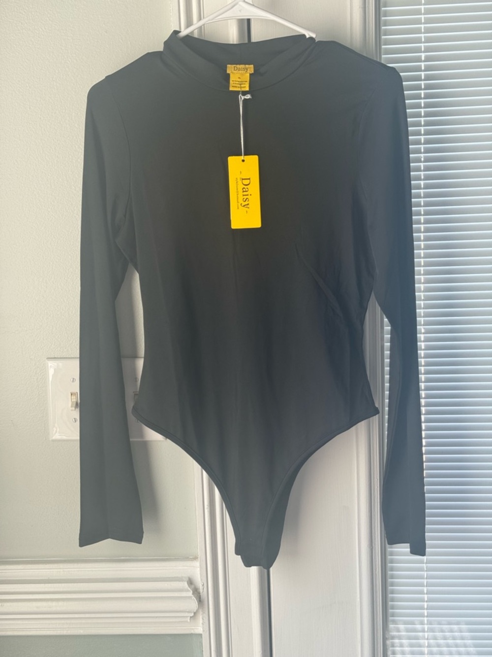 Daisy Black Long-Sleeve  One-Piece Bodysuit